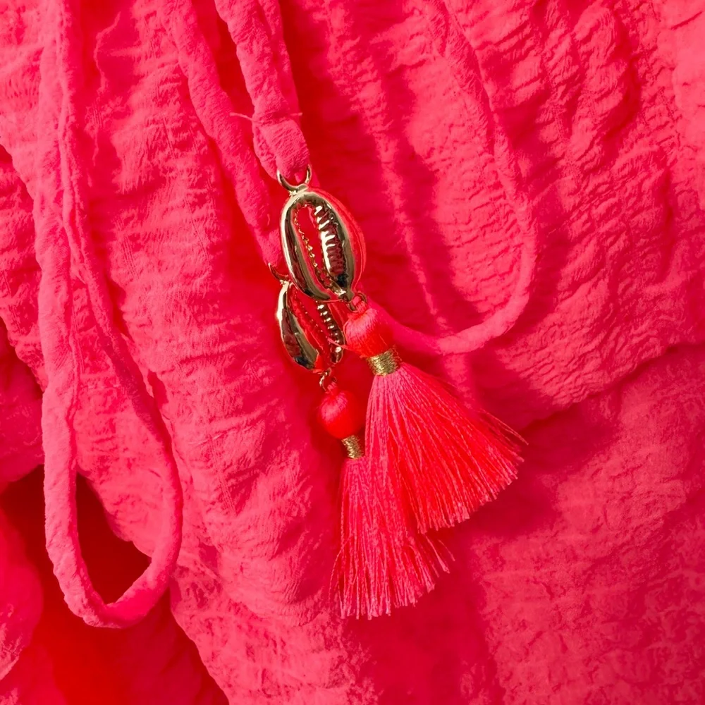 Lilly Pulitzer Coral/Pink Ruffled Tank Top - Picture 2 of 6